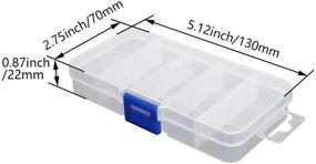 img 3 attached to 📦 MroMax PP Component Storage Box - 130x70x22mm Plastic Organizer with Adjustable Container and 10 Removable Grids - Ideal for Electronic Component Storage and Small Accessories - Transparent Color - Set of 2