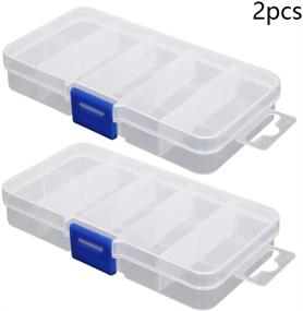img 1 attached to 📦 MroMax PP Component Storage Box - 130x70x22mm Plastic Organizer with Adjustable Container and 10 Removable Grids - Ideal for Electronic Component Storage and Small Accessories - Transparent Color - Set of 2