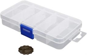 img 2 attached to 📦 MroMax PP Component Storage Box - 130x70x22mm Plastic Organizer with Adjustable Container and 10 Removable Grids - Ideal for Electronic Component Storage and Small Accessories - Transparent Color - Set of 2