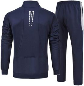 img 3 attached to Rdruko Men's Tracksuit: Stylish and Functional Athletic Full Zip Sweatsuit for Sports and Casual Wear