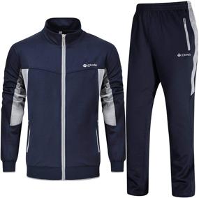 img 4 attached to Rdruko Men's Tracksuit: Stylish and Functional Athletic Full Zip Sweatsuit for Sports and Casual Wear