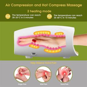 img 3 attached to 👐 Relieve Arthritis & Finger Numbness with Electric Hand Massager - Cordless Accupressure, Heat & Air Pressure Compression for Palm Massage - Perfect Gift for Parents & Women