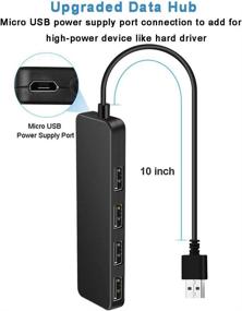 img 3 attached to 🔌 Onvian 4-Port USB 2.0 Ultra Slim Data Hub Splitter: Expand USB Ports with 5V Micro USB Power Port