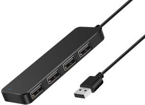 img 4 attached to 🔌 Onvian 4-Port USB 2.0 Ultra Slim Data Hub Splitter: Expand USB Ports with 5V Micro USB Power Port