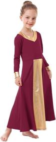 img 1 attached to IBAKOM Liturgical Metallic Dancewear Burgundy Gold Sports & Fitness for Other Sports