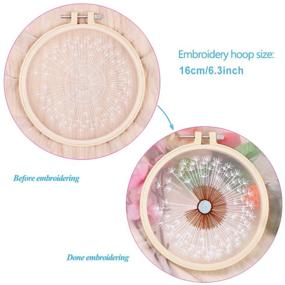 img 1 attached to 🧵 Comprehensive Embroidery Starter Kit: Kissbuty Cross Stitch with Organza Stamped Fabric, Pattern, Plastic Hoop, Color Threads, and Tools (Dandelion)