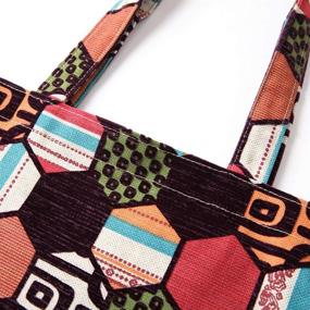 img 3 attached to 👜 Fashionable Women's Shoulder Tote Bag: Brown Hexagon Lattice Flocking Fabric with Large Capacity