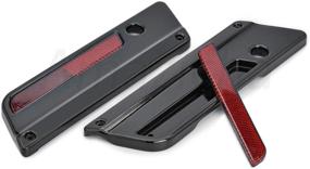 img 2 attached to 🔴 Amazicha Black Saddlebag Latch Covers: Red Reflectors, Aluminum | Harley Touring Road King 1993-2013