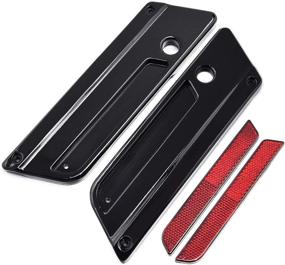 img 4 attached to 🔴 Amazicha Black Saddlebag Latch Covers: Red Reflectors, Aluminum | Harley Touring Road King 1993-2013