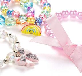 img 1 attached to 🌈 Colorful Bracelets for Girls - Rainbow Jewelry Set for Toddlers, Perfect as Party Bag or Stocking Filler, Friendship Bracelet Collection