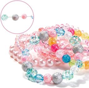 img 3 attached to 🌈 Colorful Bracelets for Girls - Rainbow Jewelry Set for Toddlers, Perfect as Party Bag or Stocking Filler, Friendship Bracelet Collection