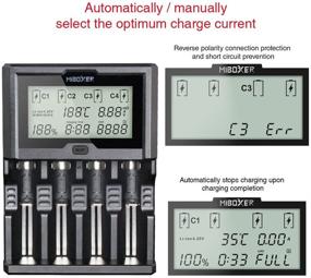 img 2 attached to 🔋 Miboxer C4-12 Universal Smart Rechargeable Battery Charger: Intelligent 4-Slot Output Li-ion 4X3A, Ni-MH/NiCd 2X1A for 18650, AA, C, 26650, 16340 (RCR123), 14500, and More (Excludes LiFePO4)