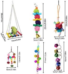 img 1 attached to 🦜 ESRISE 8 Pcs Bird Parakeet Cockatiel Parrot Toys - Fun & Stimulating Hanging Bell Bird Cage Hammock Swing Toy Set for Small Parrots, Conures, Love Birds, Finches
