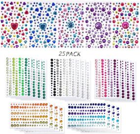 img 4 attached to 2800PCS Self-Adhesive Jewel Stickers - 25 Sheets Rhinestones Jewels Rhinestone Stickers DIY Gem Rhinestone Multi Color Gemstone Embellishments Assorted for Makeup, Festival, Crafts & Embellishments