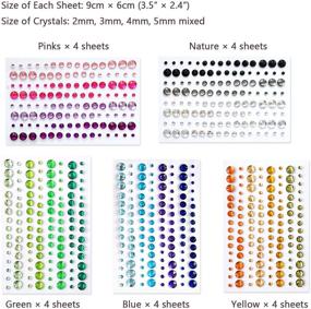 img 3 attached to 2800PCS Self-Adhesive Jewel Stickers - 25 Sheets Rhinestones Jewels Rhinestone Stickers DIY Gem Rhinestone Multi Color Gemstone Embellishments Assorted for Makeup, Festival, Crafts & Embellishments