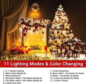 img 2 attached to 🎄 Lomotech Color Changing Christmas Lights - 66ft 200LED Fairy Lights with 11 Modes: White to Warm White | Connectable Waterproof Remote Control Twinkle Lights for Christmas Decorations