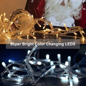 img 3 attached to 🎄 Lomotech Color Changing Christmas Lights - 66ft 200LED Fairy Lights with 11 Modes: White to Warm White | Connectable Waterproof Remote Control Twinkle Lights for Christmas Decorations