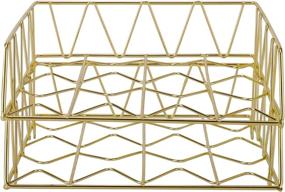 img 1 attached to 📦 Metal Stackable Letter Tray Paper Holder Rack - PAG Desktop File Organizer, 2 Pack in Elegant Gold