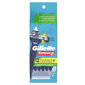 img 4 attached to 💈 Gillette Sensor2 Pivoting Head + Lubrastrip Men's Disposable Razors - 36 Razors (12 Count, Pack of 3)