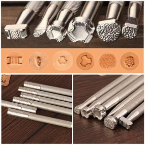 img 1 attached to 🛠️ Complete Leather Stamping Tools Set: Carving, Saddle Making, Swivel Knife, Hammer, Cutting Knife, Daubers, Frosted Strip