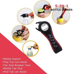 img 2 attached to 🔐 Set of 3 Jar Grip Opener Bottle Openers - Multi Kitchen Tools Set with Rubber Gripper Pad - Easily Open Jars, Perfect for the Weak, Seniors, and Those with Arthritis Hands