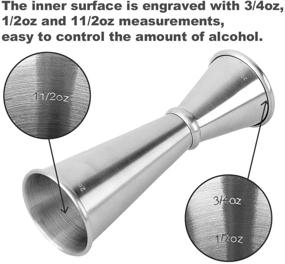 img 3 attached to 🍸 Japanese Style Double Jigger - Stainless Steel Cocktail Measuring Tool with Internal Measurements, 2 oz and 1 oz Capacity – Ideal for Bartending