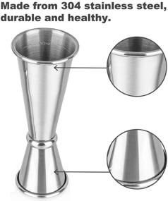 img 2 attached to 🍸 Japanese Style Double Jigger - Stainless Steel Cocktail Measuring Tool with Internal Measurements, 2 oz and 1 oz Capacity – Ideal for Bartending