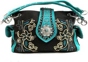 img 3 attached to 👜 Turquoise Rhinestone Women's Handbags & Wallets for Shoulder Bags by Justin West Embroidery