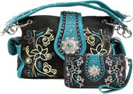 👜 turquoise rhinestone women's handbags & wallets for shoulder bags by justin west embroidery logo