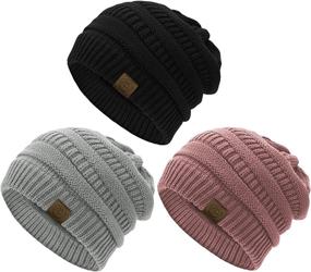 img 4 attached to 🧣 Womens Winter Hat: Stay Warm with the American Trends Beanie - Slouchy Knit Hat for Women and Men