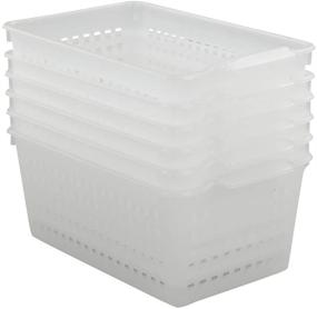 img 4 attached to Qsbon Plastic Storage Basket Rectangle