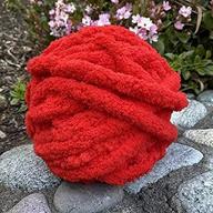 arm knitting bliss: chunky chenille yarn 3 pack for cozy chunky blankets (rose red) logo