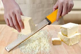 img 1 attached to 🧀 Koenval Cheese Grater Lemon Citrus Zester: Handheld Stainless Steel Microblade for Parmesan Cheese, Coconut, Chocolate, Vegetables, Fruits, and Nutmeg - Perfect Kitchen Tool