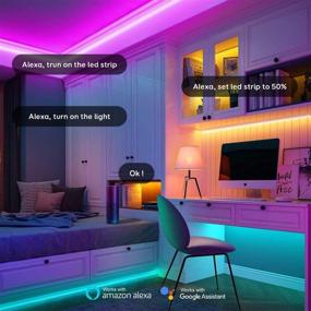 img 3 attached to 32.8ft Smart LED Strip Lights, RGB WiFi Color Changing LED Strip Compatible with Alexa and Google Home, SMD 5050 LED Rope Light, Under Cabinet Strip Lighting, 12V Tape Light for Kitchen, Bedroom