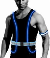 🏃 tagvo led reflective vest & armband set - ultra high visibility safety gear for running, walking, cycling, motorcycle, biking - adjustable & elastic - men & women логотип