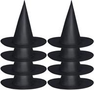 🧙 8pcs jiebor witch hat set - perfect halloween wizard hat party hats for women witch costume accessories & hanging decorations logo