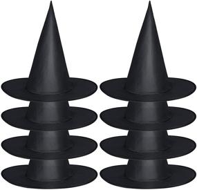 img 4 attached to 🧙 8pcs Jiebor Witch Hat Set - Perfect Halloween Wizard Hat Party Hats for Women Witch Costume Accessories & Hanging Decorations