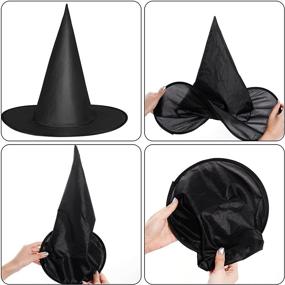 img 2 attached to 🧙 8pcs Jiebor Witch Hat Set - Perfect Halloween Wizard Hat Party Hats for Women Witch Costume Accessories & Hanging Decorations