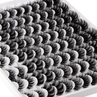 💕 48 pairs of mixed fluffy curled false eyelashes – wholesale bulk multipack with 6 styles – dramatic 5d wispy faux mink strip lashes logo