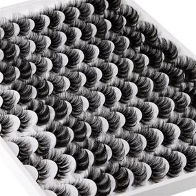 img 4 attached to 💕 48 Pairs of Mixed Fluffy Curled False Eyelashes – Wholesale Bulk Multipack with 6 Styles – Dramatic 5D Wispy Faux Mink Strip Lashes