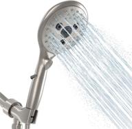 🚿 suncleanse shower head: 7 settings handheld shower with on/off pause switch, high pressure & brushed nickel finish, includes 71 inch hose logo