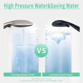 img 2 attached to 🚿 SunCleanse Shower Head: 7 Settings Handheld Shower with ON/OFF Pause Switch, High Pressure & Brushed Nickel Finish, Includes 71 inch Hose