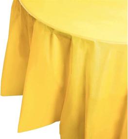 img 1 attached to 🍽️ Juvale 12-Pack Yellow Plastic Tablecloth - 84-Inch Round Disposable Table Cover, Ideal for up to 72-Inch Round Tables, Yellow Themed Party Decorations