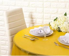 img 3 attached to 🍽️ Juvale 12-Pack Yellow Plastic Tablecloth - 84-Inch Round Disposable Table Cover, Ideal for up to 72-Inch Round Tables, Yellow Themed Party Decorations