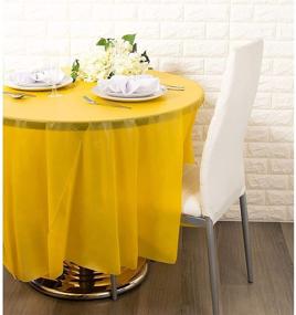 img 2 attached to 🍽️ Juvale 12-Pack Yellow Plastic Tablecloth - 84-Inch Round Disposable Table Cover, Ideal for up to 72-Inch Round Tables, Yellow Themed Party Decorations