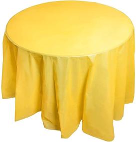 img 4 attached to 🍽️ Juvale 12-Pack Yellow Plastic Tablecloth - 84-Inch Round Disposable Table Cover, Ideal for up to 72-Inch Round Tables, Yellow Themed Party Decorations