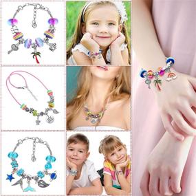 img 2 attached to 🎁 Thrilez DIY Bracelet Making Kit for Girls: 97Pcs Charm Bracelets Craft & Necklace Making Set – Perfect Gift Idea for Teen Girls