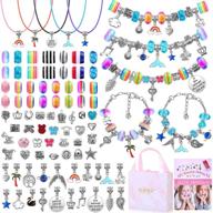 🎁 thrilez diy bracelet making kit for girls: 97pcs charm bracelets craft & necklace making set – perfect gift idea for teen girls logo