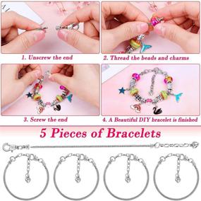 img 1 attached to 🎁 Thrilez DIY Bracelet Making Kit for Girls: 97Pcs Charm Bracelets Craft & Necklace Making Set – Perfect Gift Idea for Teen Girls