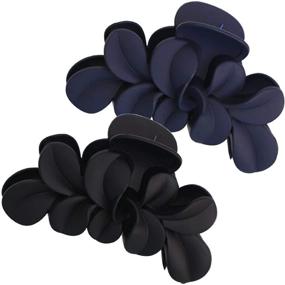 img 4 attached to 💇 Large Nonslip Hair Claw Clips - 5 Inch for Thick Hair, Strong Hold, Plastic Hair Claw Accessories for Women and Girls - Set of 3 Packs